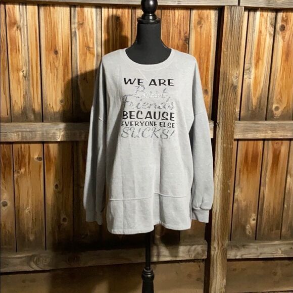 Universal Threads sweatshirt graphics gray ‘best friends’  XL FIRM on PRICE - Picture 1 of 5